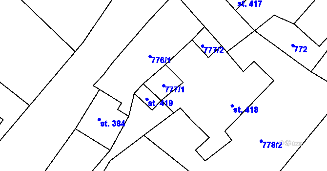 Parcela st. 777/1 v KÚ Heřmanovice, Katastrální mapa