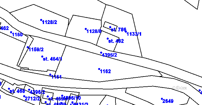 Parcela st. 4395/2 v KÚ Heřmanovice, Katastrální mapa