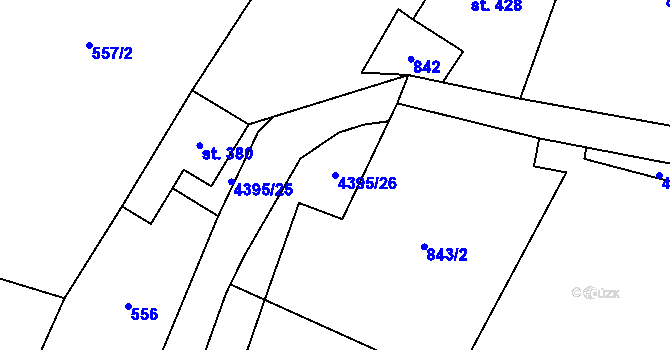 Parcela st. 4395/26 v KÚ Heřmanovice, Katastrální mapa
