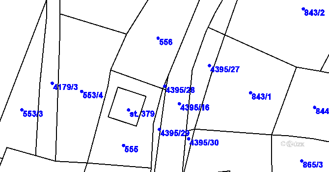 Parcela st. 4395/28 v KÚ Heřmanovice, Katastrální mapa