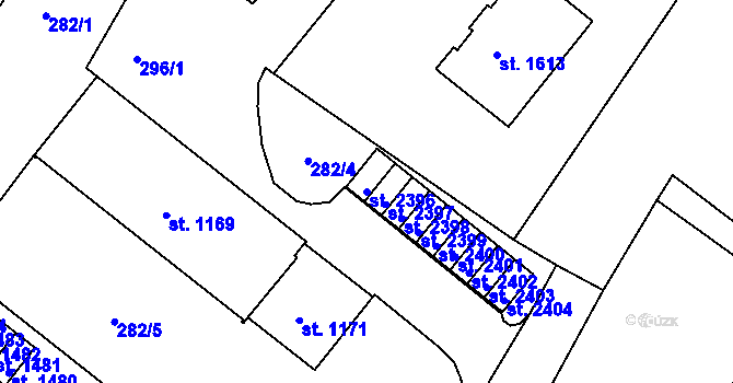Parcela st. 2396 v KÚ Heřmanův Městec, Katastrální mapa