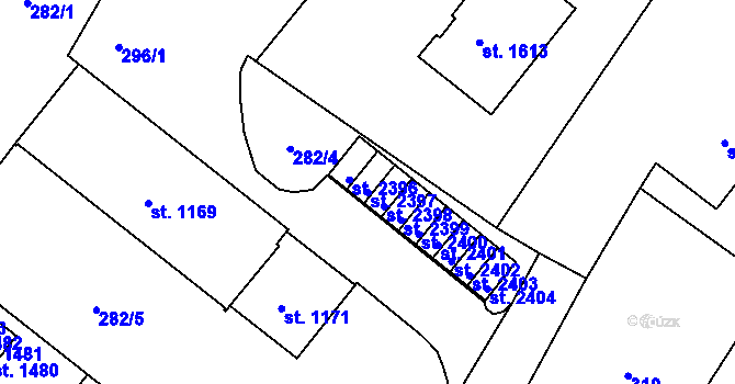 Parcela st. 2397 v KÚ Heřmanův Městec, Katastrální mapa
