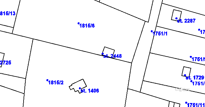 Parcela st. 2448 v KÚ Heřmanův Městec, Katastrální mapa