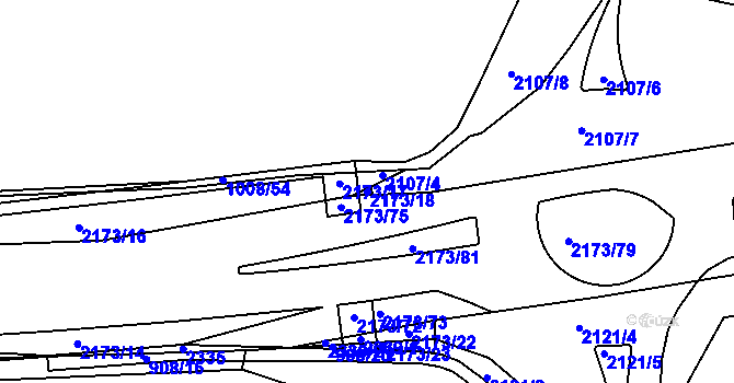 Parcela st. 2173/18 v KÚ Heřmanův Městec, Katastrální mapa