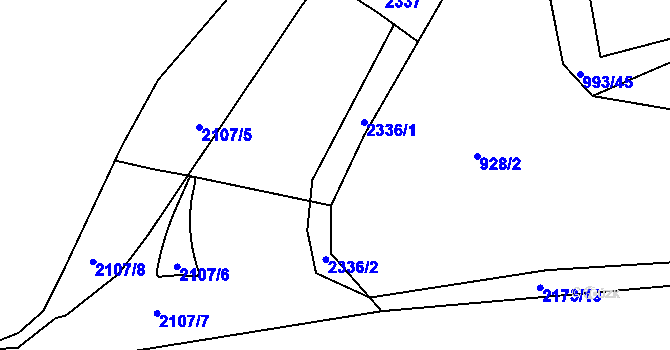 Parcela st. 2336 v KÚ Heřmanův Městec, Katastrální mapa