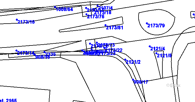 Parcela st. 2173/23 v KÚ Heřmanův Městec, Katastrální mapa