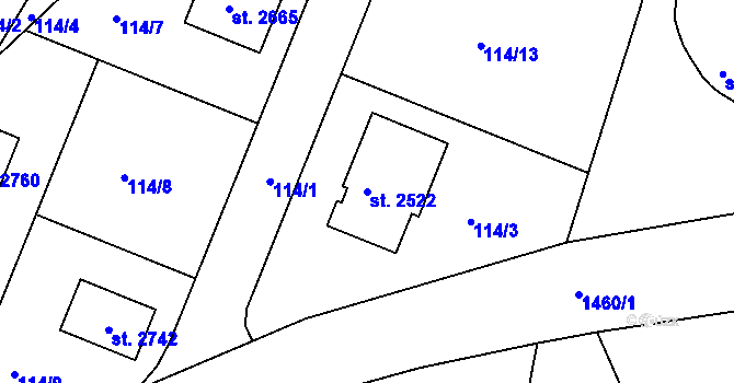 Parcela st. 2522 v KÚ Heřmanův Městec, Katastrální mapa