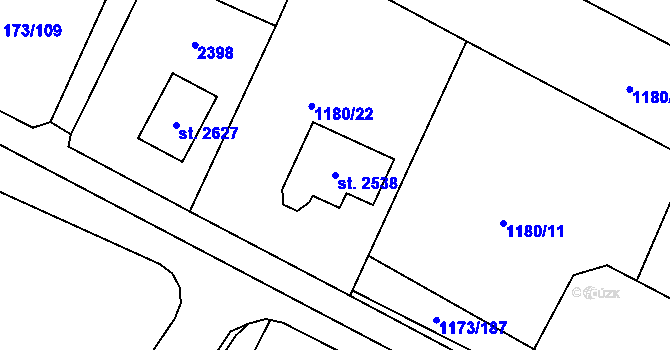 Parcela st. 2538 v KÚ Heřmanův Městec, Katastrální mapa