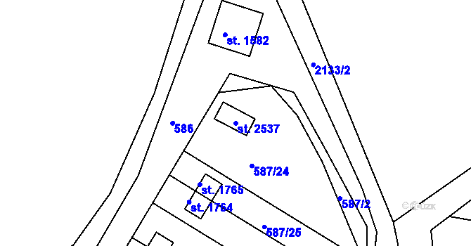 Parcela st. 2537 v KÚ Heřmanův Městec, Katastrální mapa