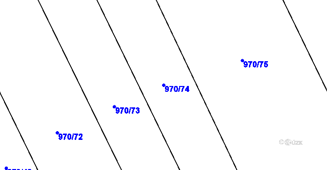 Parcela st. 970/74 v KÚ Heřmanův Městec, Katastrální mapa