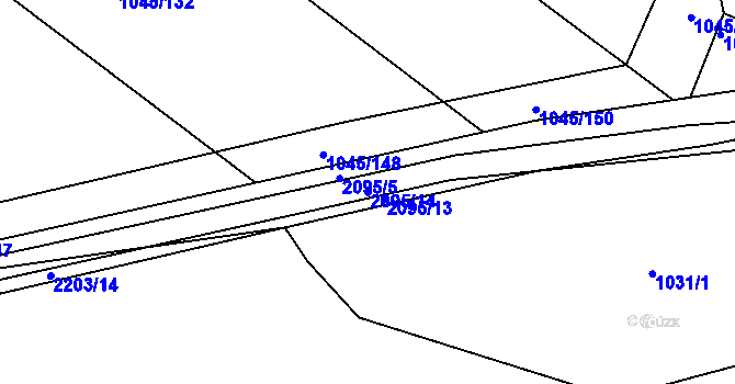 Parcela st. 2095/14 v KÚ Heřmanův Městec, Katastrální mapa