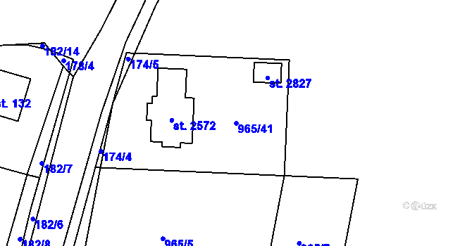 Parcela st. 965/41 v KÚ Heřmanův Městec, Katastrální mapa