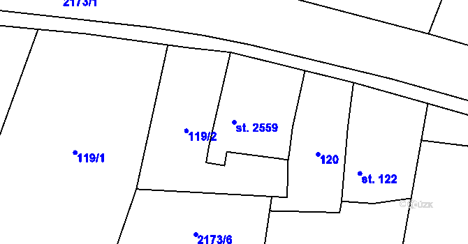 Parcela st. 2559 v KÚ Heřmanův Městec, Katastrální mapa