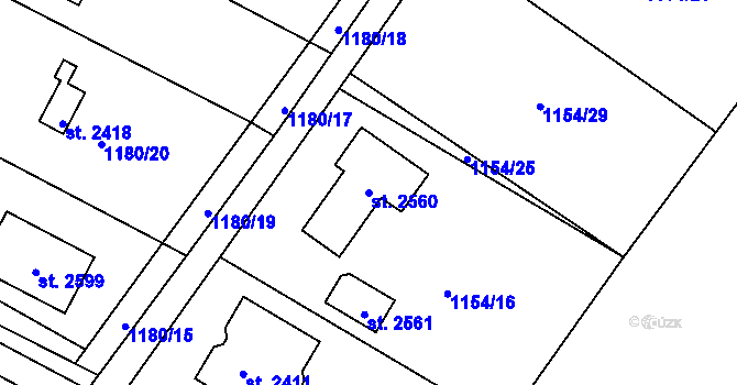 Parcela st. 2560 v KÚ Heřmanův Městec, Katastrální mapa