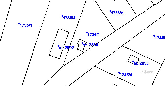 Parcela st. 2564 v KÚ Heřmanův Městec, Katastrální mapa