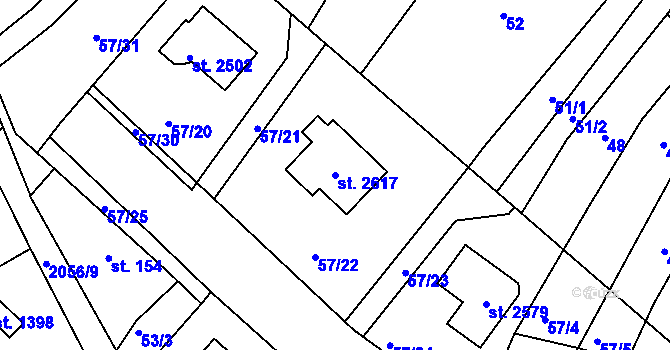 Parcela st. 2617 v KÚ Heřmanův Městec, Katastrální mapa