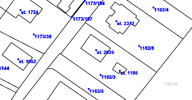 Parcela st. 2625 v KÚ Heřmanův Městec, Katastrální mapa