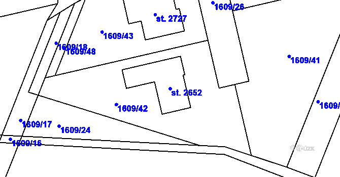 Parcela st. 2652 v KÚ Heřmanův Městec, Katastrální mapa