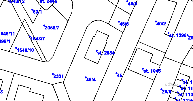 Parcela st. 2684 v KÚ Heřmanův Městec, Katastrální mapa