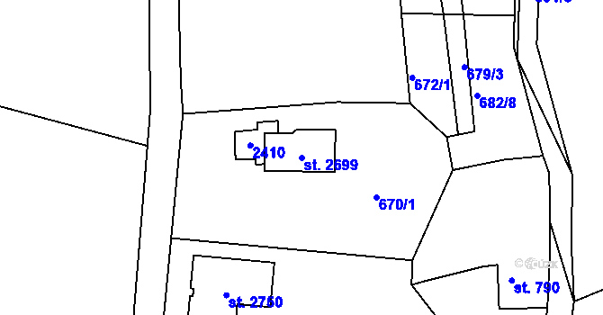 Parcela st. 2699 v KÚ Heřmanův Městec, Katastrální mapa