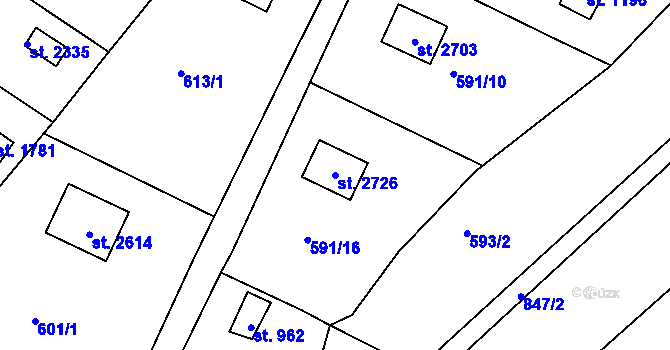 Parcela st. 2726 v KÚ Heřmanův Městec, Katastrální mapa