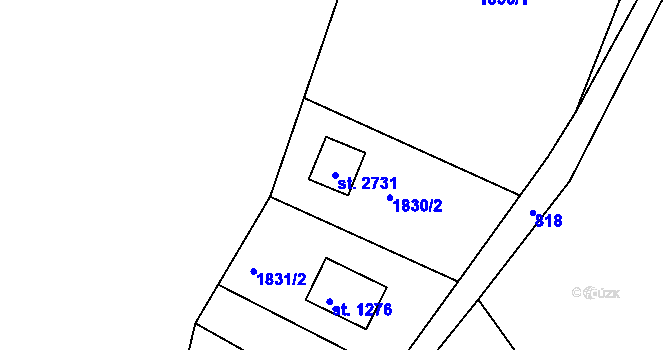 Parcela st. 2731 v KÚ Heřmanův Městec, Katastrální mapa