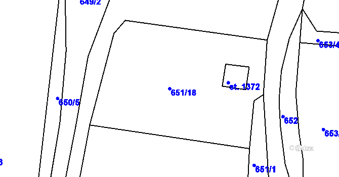 Parcela st. 651/18 v KÚ Heřmanův Městec, Katastrální mapa