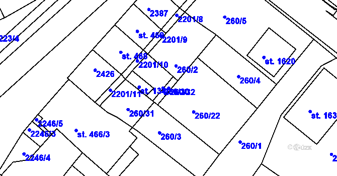 Parcela st. 260/32 v KÚ Heřmanův Městec, Katastrální mapa