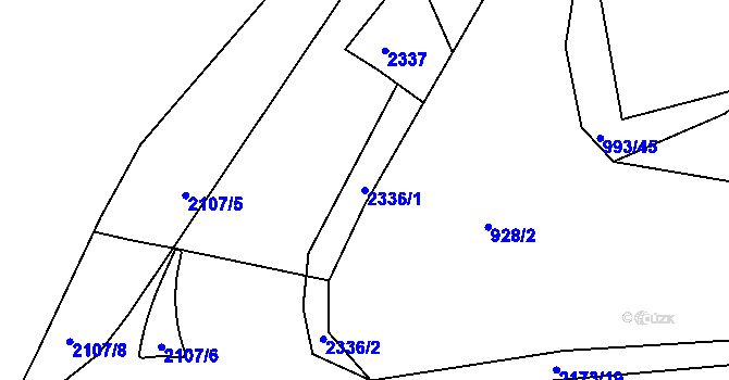 Parcela st. 2336/1 v KÚ Heřmanův Městec, Katastrální mapa