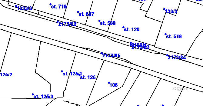Parcela st. 2173/85 v KÚ Heřmanův Městec, Katastrální mapa