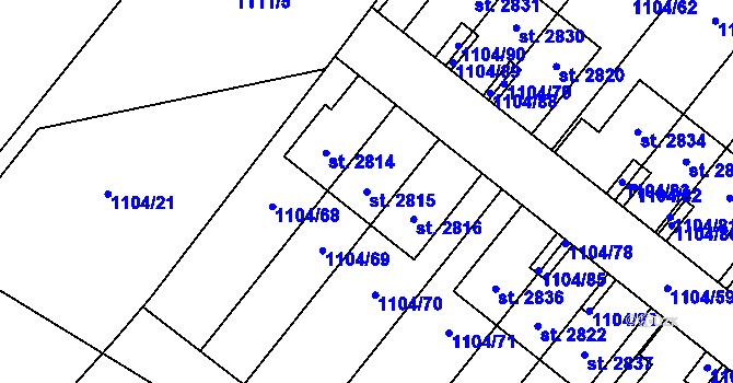 Parcela st. 2815 v KÚ Heřmanův Městec, Katastrální mapa