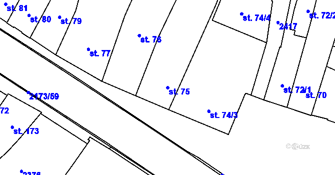 Parcela st. 75 v KÚ Heřmanův Městec, Katastrální mapa