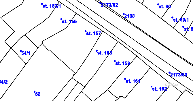Parcela st. 158 v KÚ Heřmanův Městec, Katastrální mapa