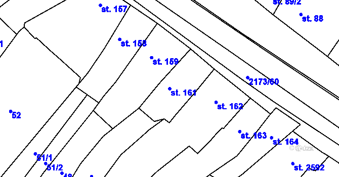 Parcela st. 161 v KÚ Heřmanův Městec, Katastrální mapa