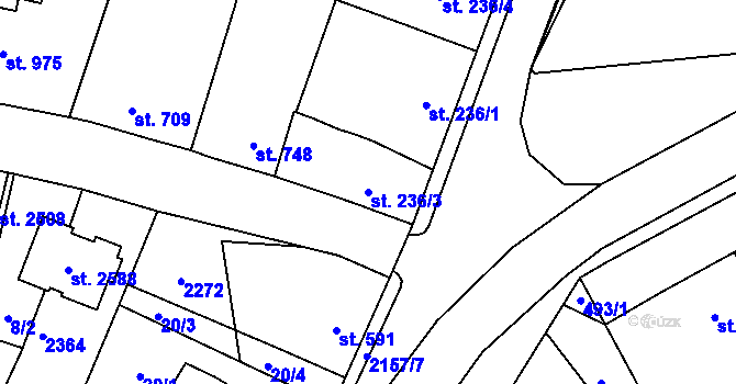 Parcela st. 236/3 v KÚ Heřmanův Městec, Katastrální mapa