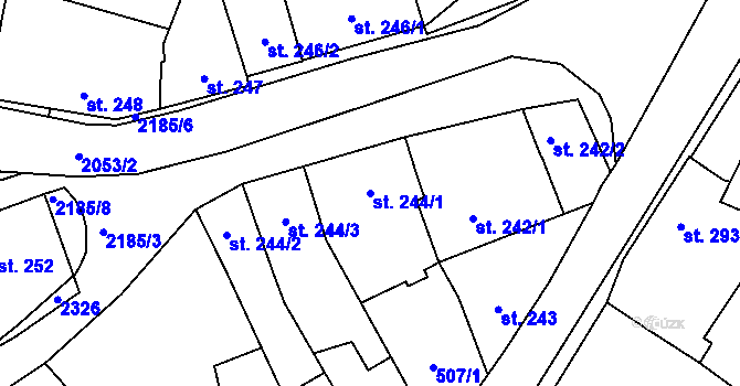 Parcela st. 244/1 v KÚ Heřmanův Městec, Katastrální mapa