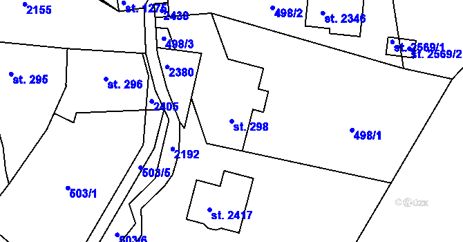 Parcela st. 298 v KÚ Heřmanův Městec, Katastrální mapa