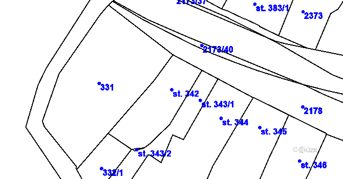 Parcela st. 342 v KÚ Heřmanův Městec, Katastrální mapa