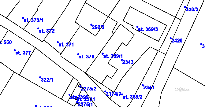 Parcela st. 369/1 v KÚ Heřmanův Městec, Katastrální mapa