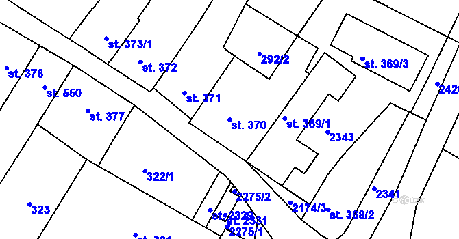 Parcela st. 370 v KÚ Heřmanův Městec, Katastrální mapa
