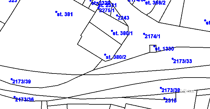 Parcela st. 380/2 v KÚ Heřmanův Městec, Katastrální mapa