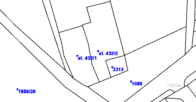 Parcela st. 432/2 v KÚ Heřmanův Městec, Katastrální mapa