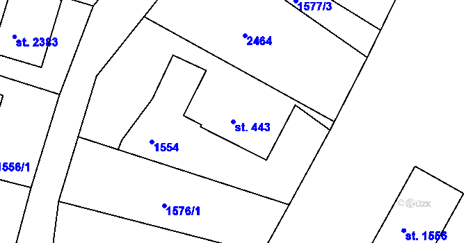 Parcela st. 443 v KÚ Heřmanův Městec, Katastrální mapa