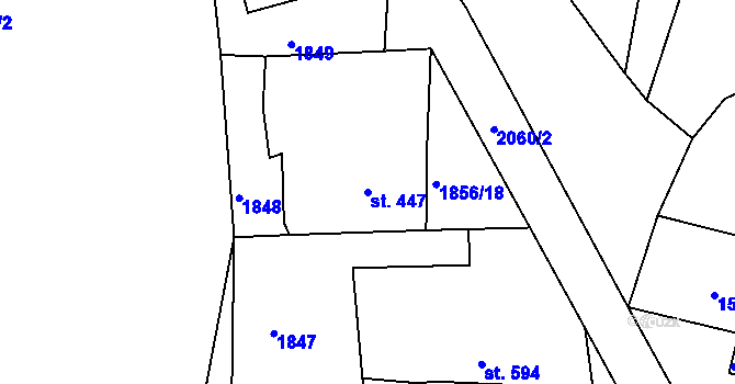 Parcela st. 447 v KÚ Heřmanův Městec, Katastrální mapa