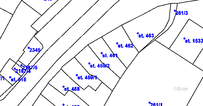 Parcela st. 461 v KÚ Heřmanův Městec, Katastrální mapa