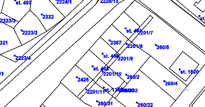 Parcela st. 469 v KÚ Heřmanův Městec, Katastrální mapa