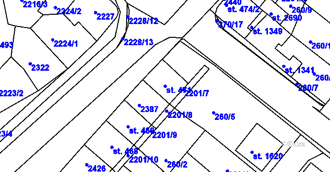 Parcela st. 471 v KÚ Heřmanův Městec, Katastrální mapa