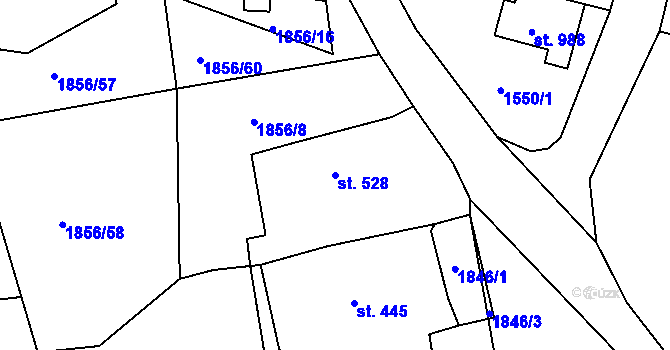 Parcela st. 528 v KÚ Heřmanův Městec, Katastrální mapa