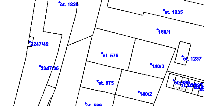 Parcela st. 576 v KÚ Heřmanův Městec, Katastrální mapa