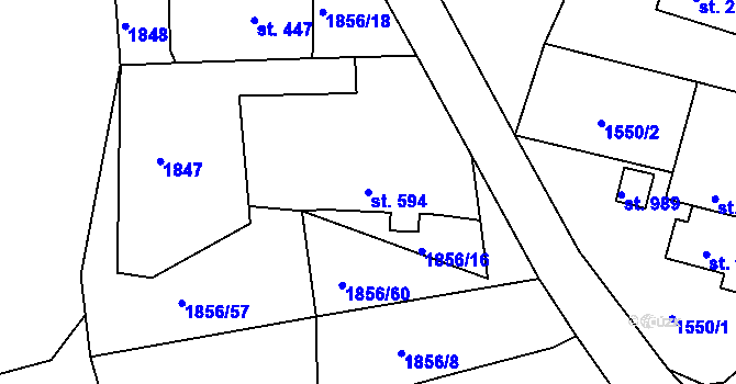 Parcela st. 594 v KÚ Heřmanův Městec, Katastrální mapa